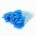100 Pcs Crystal Eyelash Brush - Glitter Mascara Wands, Spoolies for Eyelash Extensions, Professional Eyebrow Spoolie Brush, Sparkling Makeup Applicator Tool (Crystal Blue)