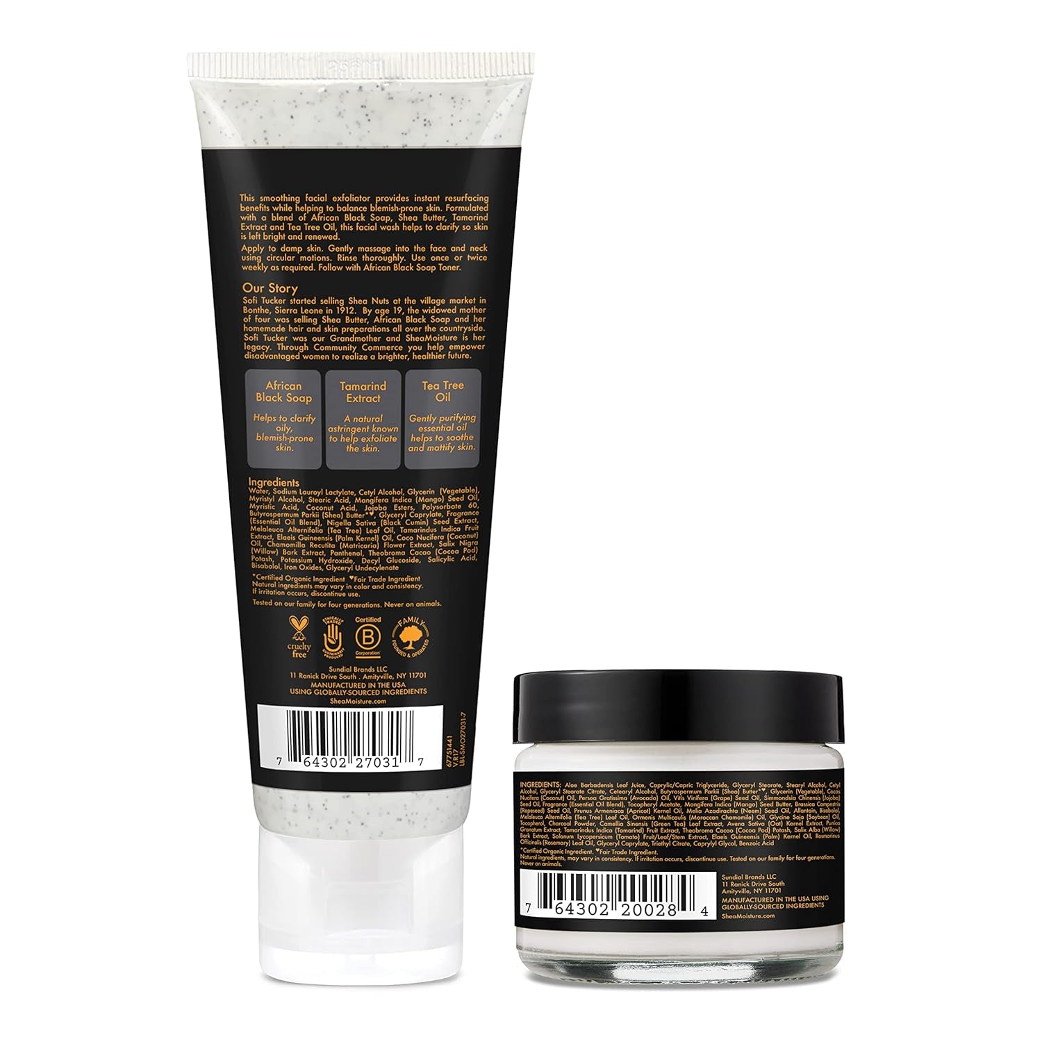 Sheamoisture African Black Soap Scrub & Lotion Cleanser & Scrub and Lotion Duo Blemish Prone Skin Clarifying 2 Count