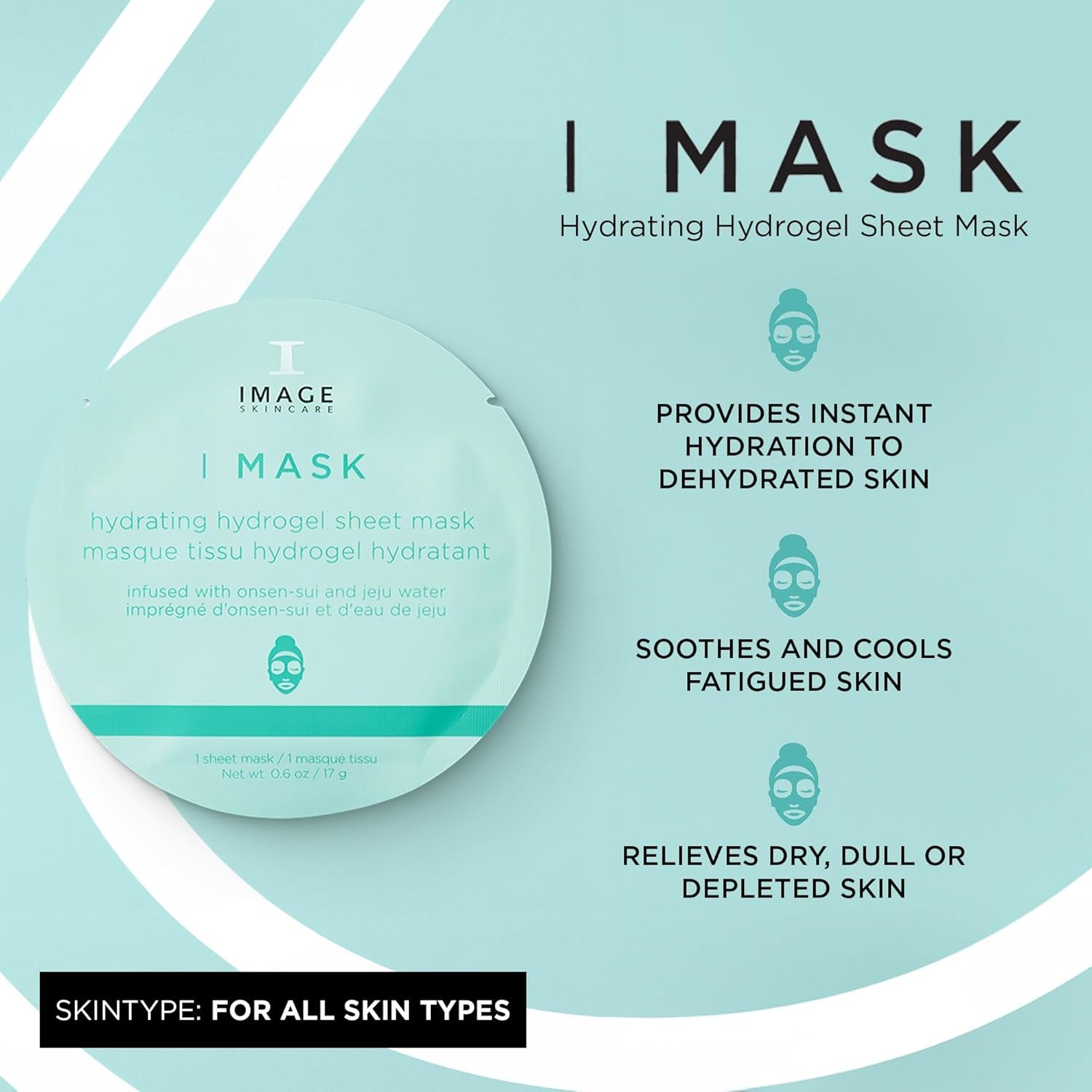 IMAGE Skincare, I MASK Hydrating Hydrogel Sheet Mask, Hyaluronic Acid Hydro Facial Mask, Refreshing, Hydrating and Soothing