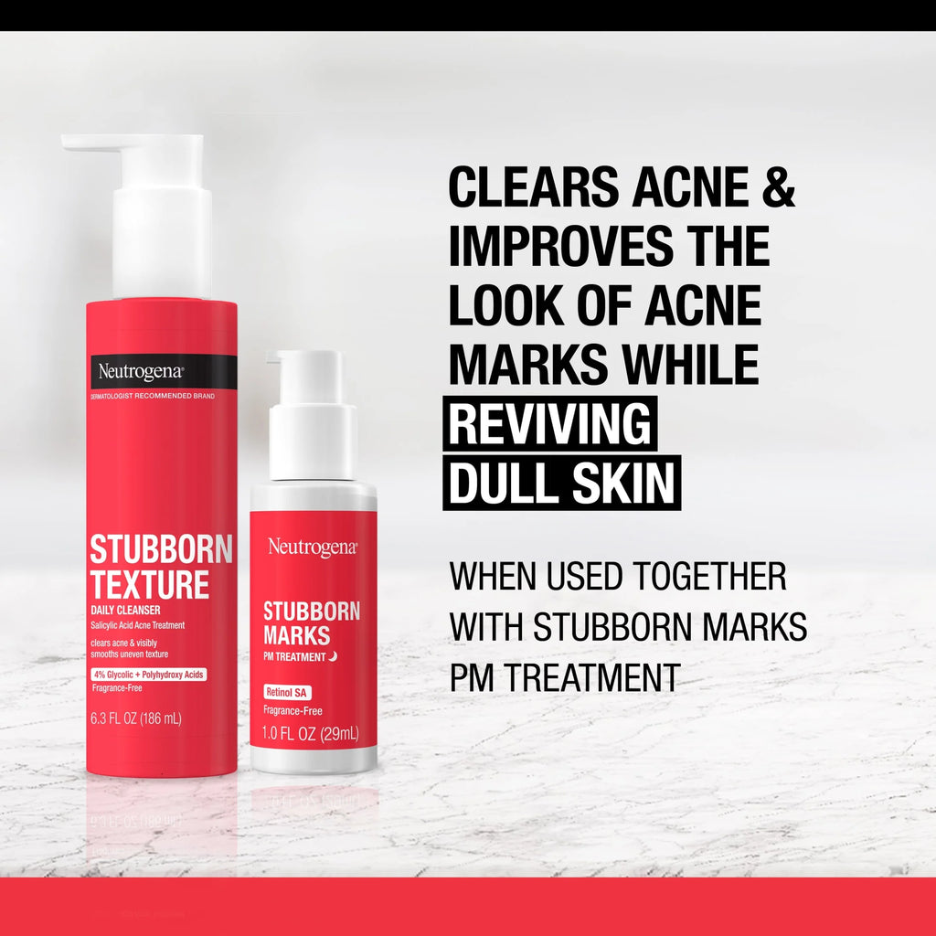 Neutrogena Stubborn Texture Daily Acne Facial Cleanser, 6.3 Fl. Oz (Set of 2)