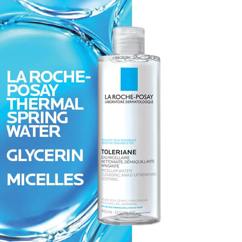 Micellar Cleansing Water for Sensitive Skin, Micellar Water Makeup Remover, Cleanses and Hydrates Skin, Gentle Face Toner, Oil Free