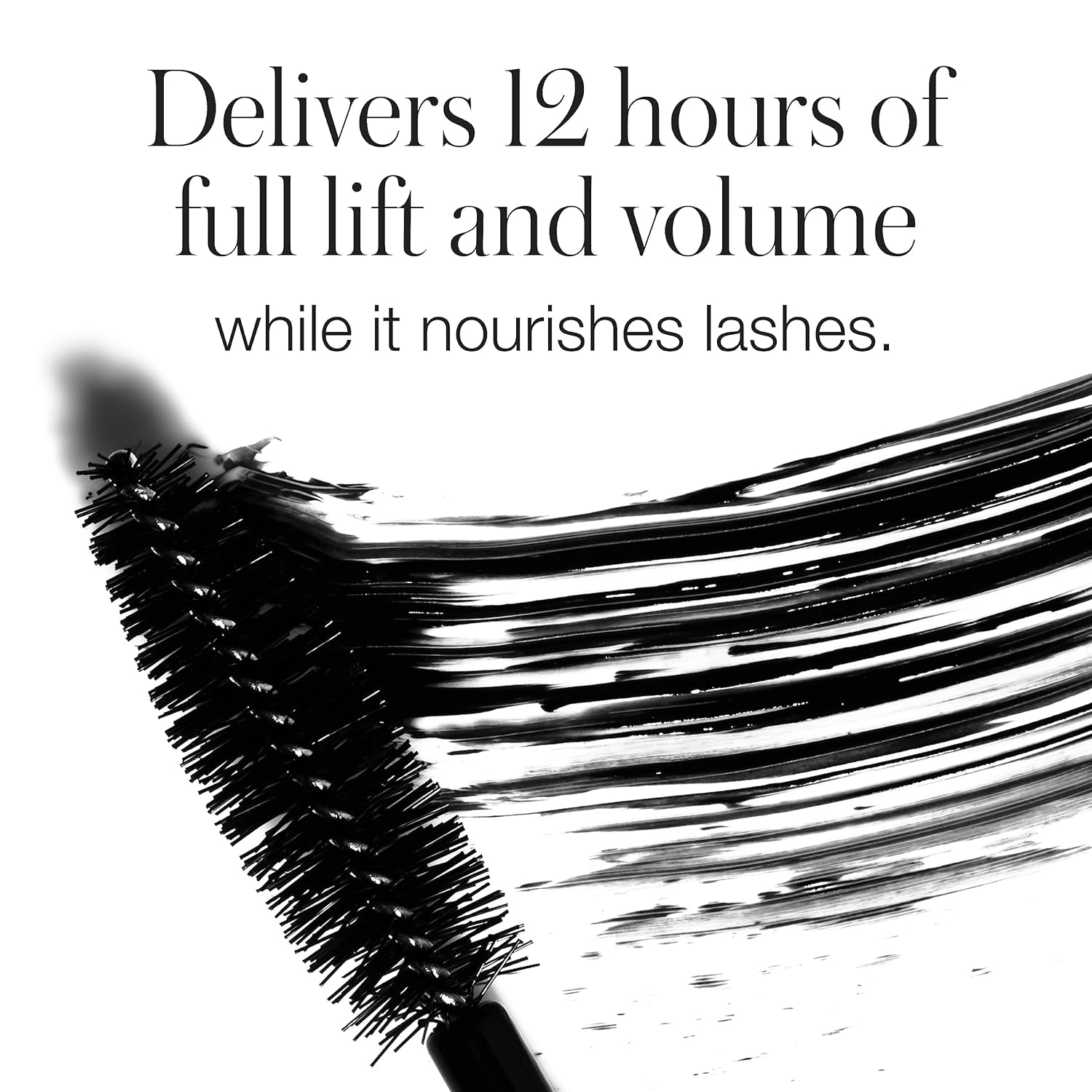 Straight up Volumizing Peptide Mascara – Clean, Long-Wearing Black Mascara – 12-Hour Lift & Volume – Smudge-Free & Flake-Free – Ophthalmologist Tested – 0.34 Oz