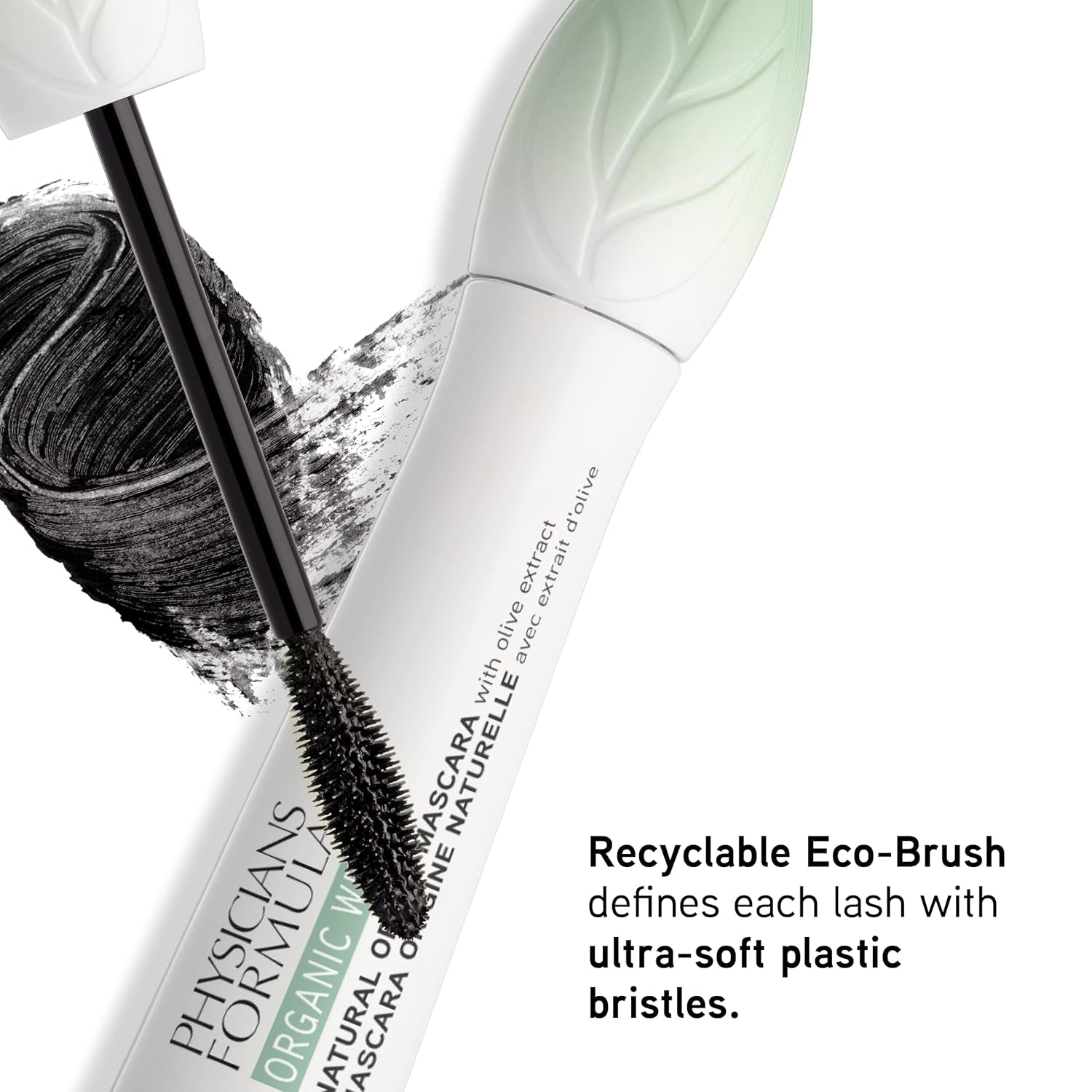 Organic Wear Lash-Boosting All Natural Mascara, Lifts, Lengthens, for Sensitive Eyes, Dermatologist Tested - Natural Origin Black