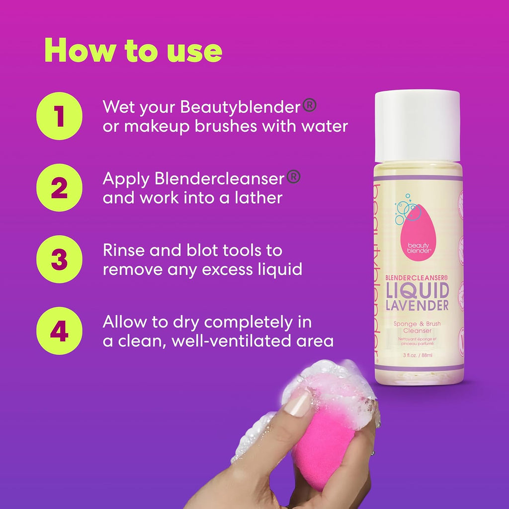 ® | Blendercleanser® Tool Wash | Lavender Purifying Liquid Soap | Hand, Sponge, Brush, Makeup Tool Cleanser | Lavender-Scented, Vegan, Paraben-Free, Sulfate-Free, 5 Oz