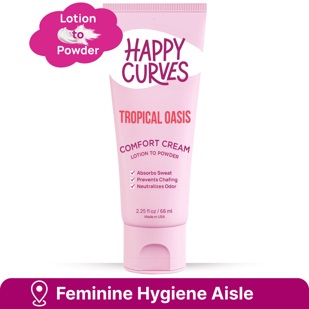 Happy Curves Comfort Cream - Aluminum-Free Whole Body Deodorant for Women, Tropical Oasis (3-Pack, 2.25 Oz Each)