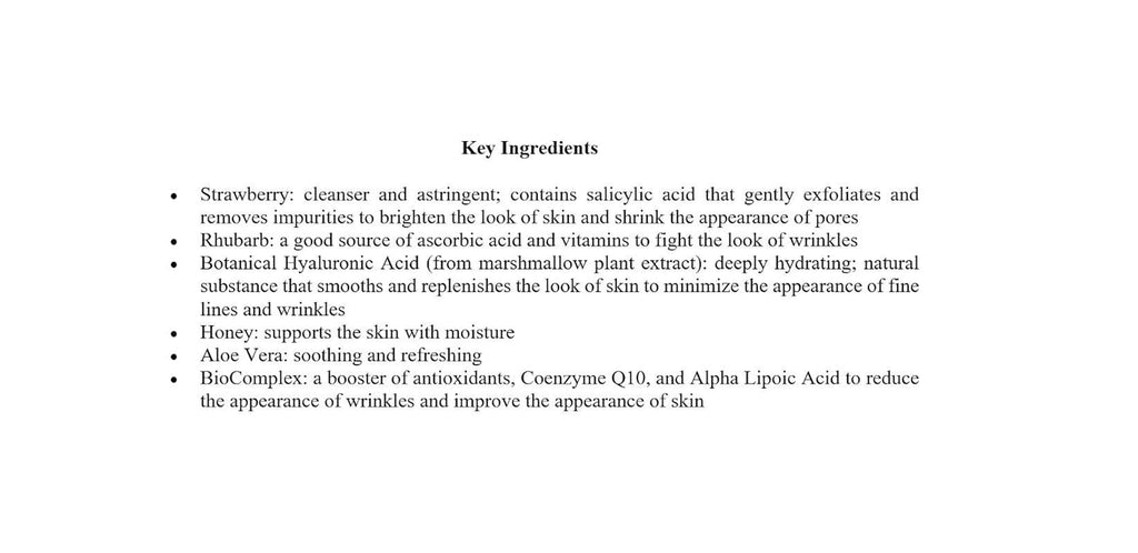 Strawberry Rhubarb Hyaluronic Serum, 1 Ounce