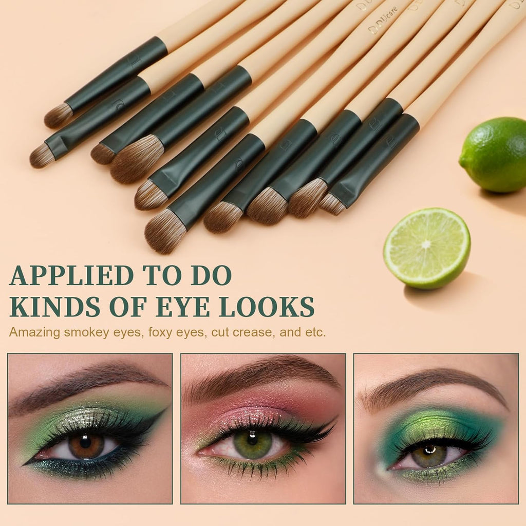 Makeup Gift Set 18Pcs,With 14Pcs Makeup Brush Set 3Pcs Makeup Sponges 1PC Cosmetic Bag for Foundation Blending Powder Blush Concealers Eye Shadows