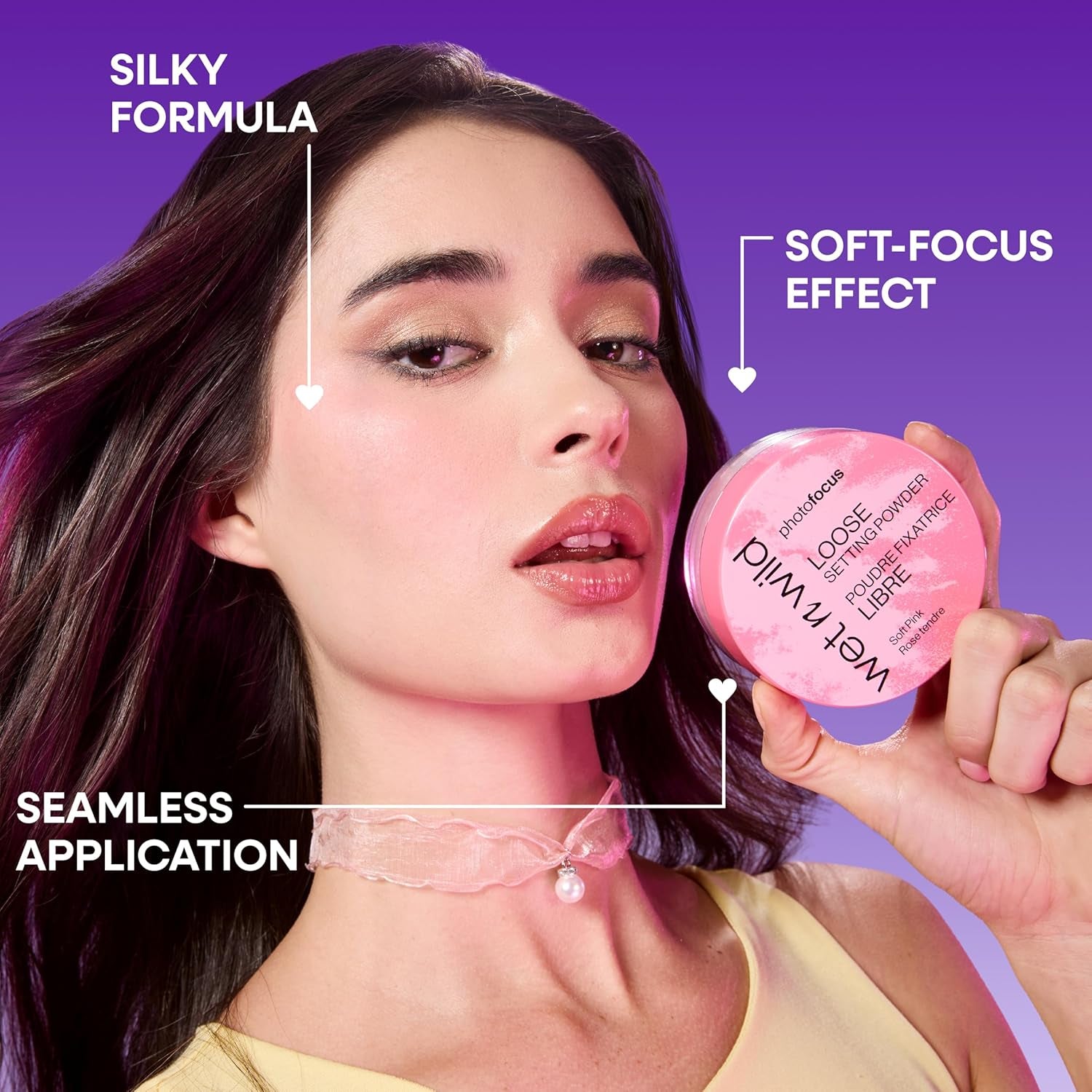 Photo Focus Loose Baking Setting Powder, Highlighter Makeup, Suitable for All Skin Tones - Off-White Translucent