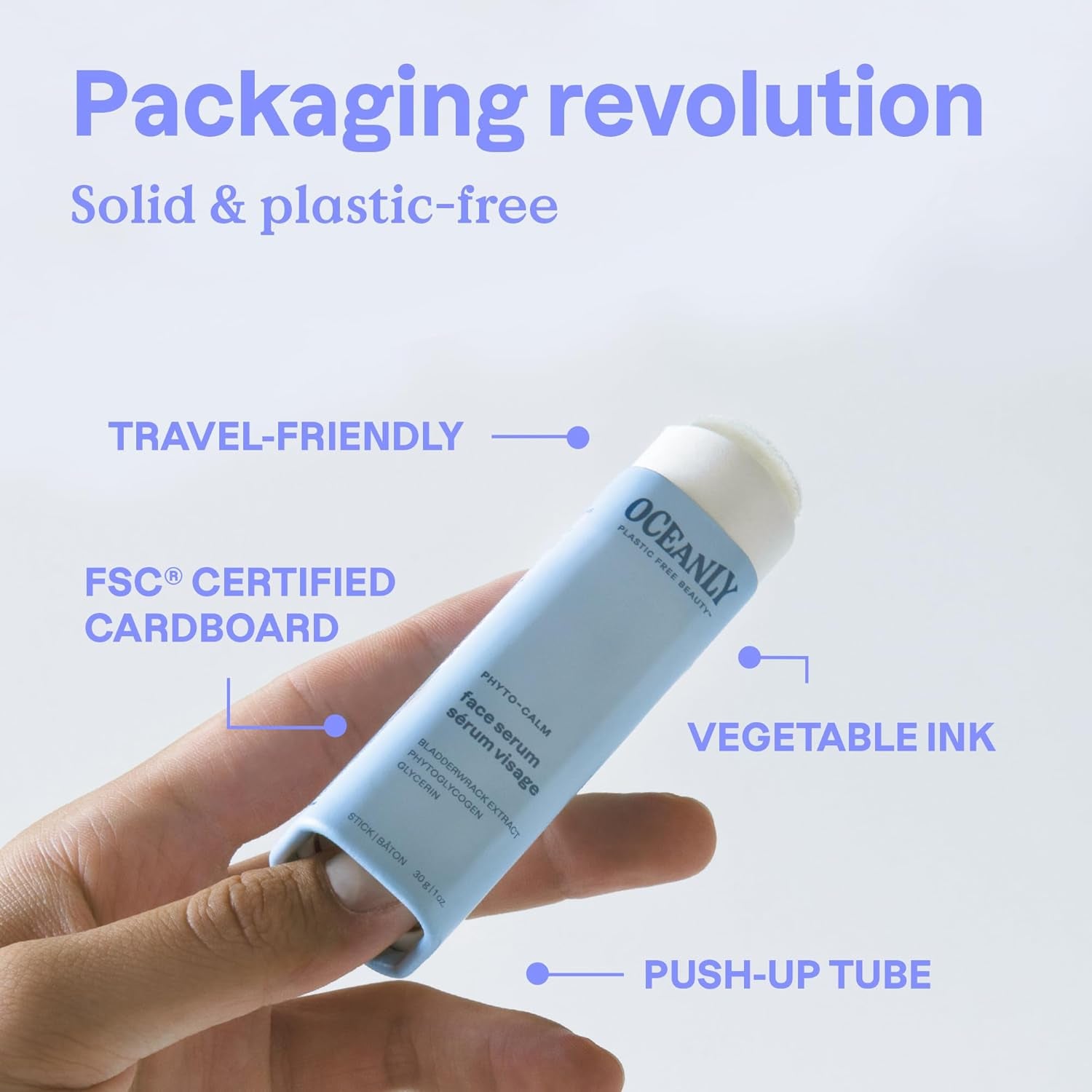 Oceanly Face Mask Stick, EWG Verified, Plastic-Free, Plant and Mineral-Based Ingredients, Vegan and Cruelty-Free Beauty Products, PHYTO CLEANSE, Unscented, 1 Ounce