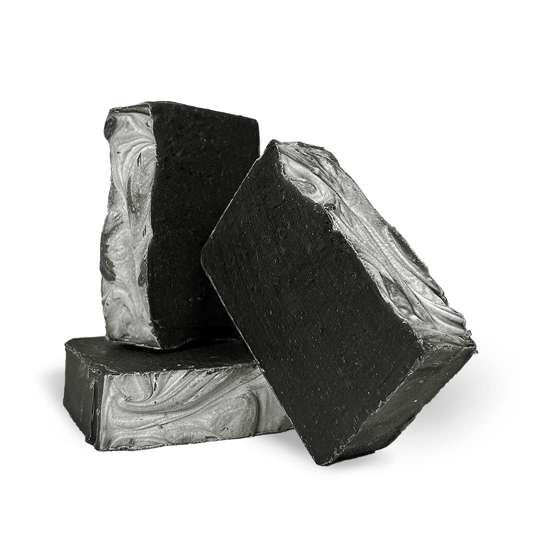 Herb’N Eden - Activated Charcoal Bar Soap - Moisturizing Face & Body Soap - for Oily, Acne, Combination Skin - Natural Plant-Based Ingredients & Essential Oils - Cruelty-Free - Handmade in USA -3 Pack