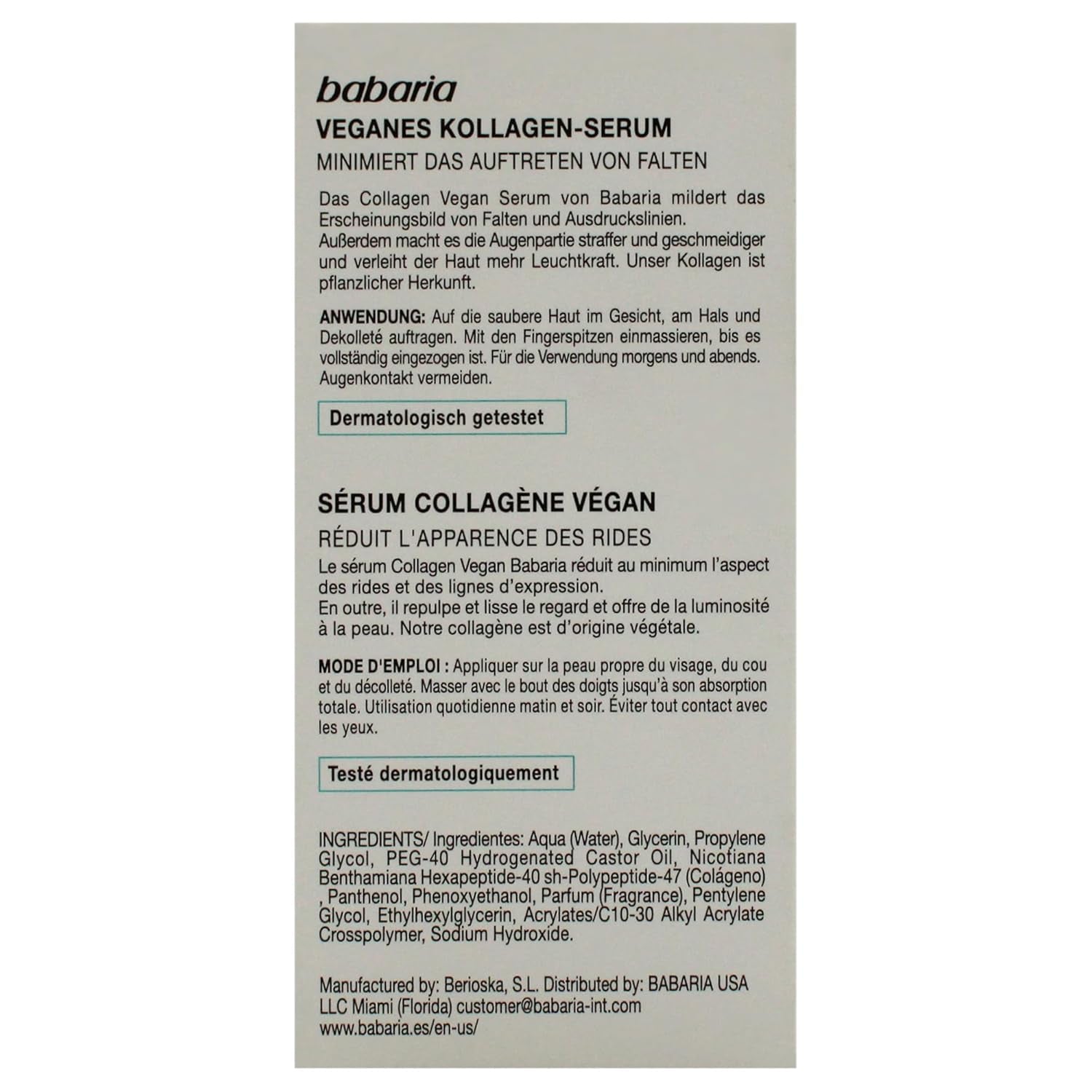 Collagen Vegan Serum - Face Serum Made from Wild Plants - Skin Care for Skin Elasticity and Firmness - Anti-Aging Serum for Face - 1 Oz