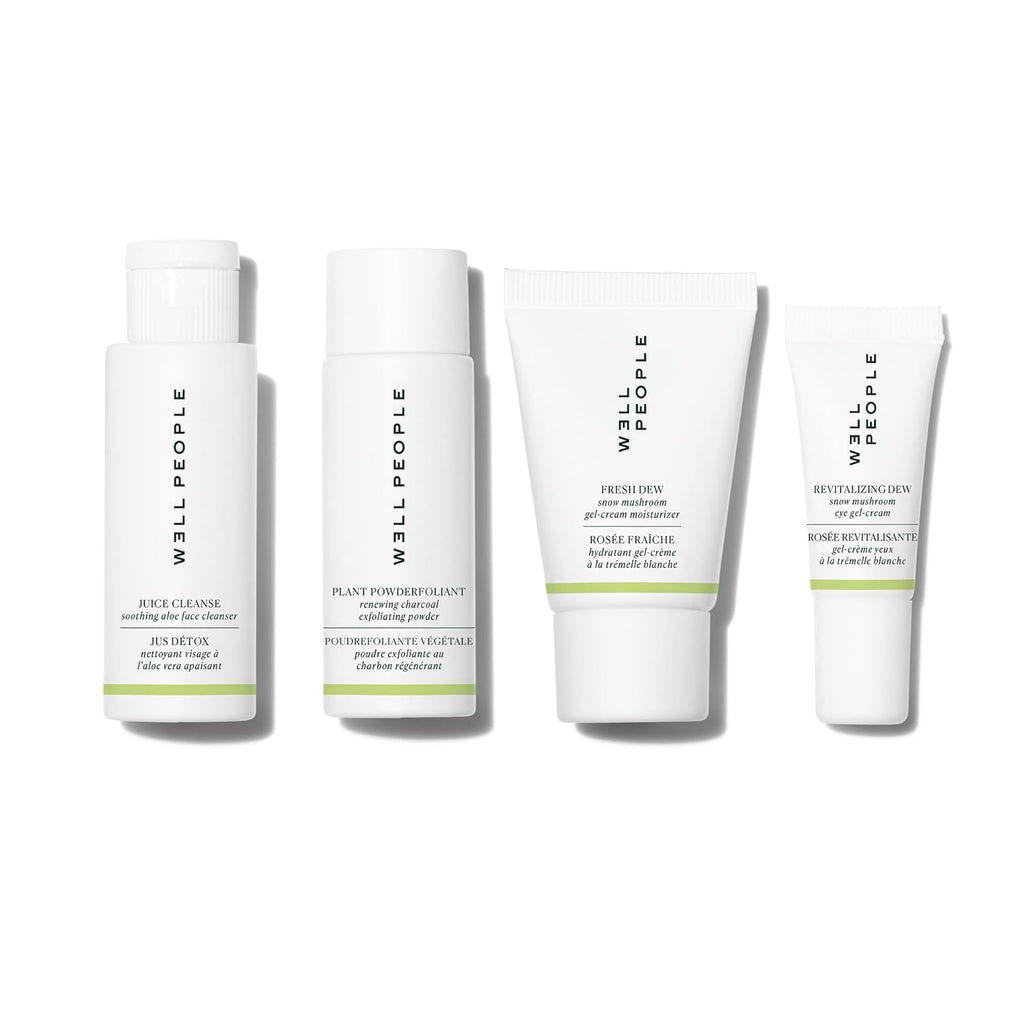 Plant Power Skincare Starter Mini Set, Step-By-Step Skincare Kit for Cleansing, Hydrating, Exfoliating & Nourishing, Vegan & Cruelty-Free