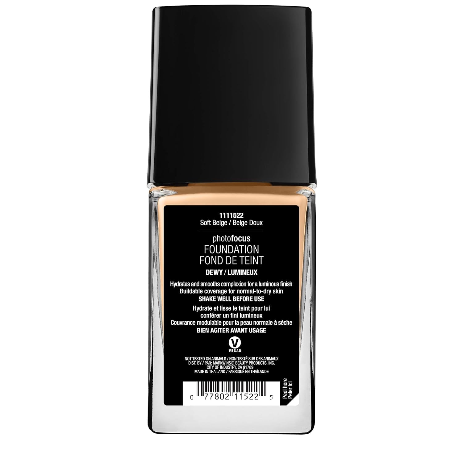 Photo Focus Dewy Liquid Foundation Makeup, Soft Beige (Packaging May Vary)