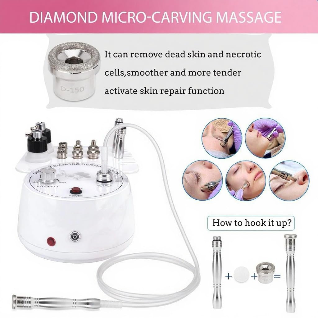 【3 in 1 】Microdermabrasion Machine,  Professional Diamond Dermabrasion Facial Devices at Home