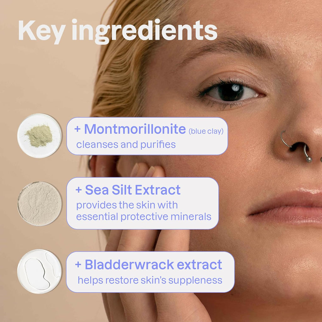 Oceanly Face Mask Stick, EWG Verified, Plastic-Free, Plant and Mineral-Based Ingredients, Vegan and Cruelty-Free Beauty Products, PHYTO CLEANSE, Unscented, 1 Ounce