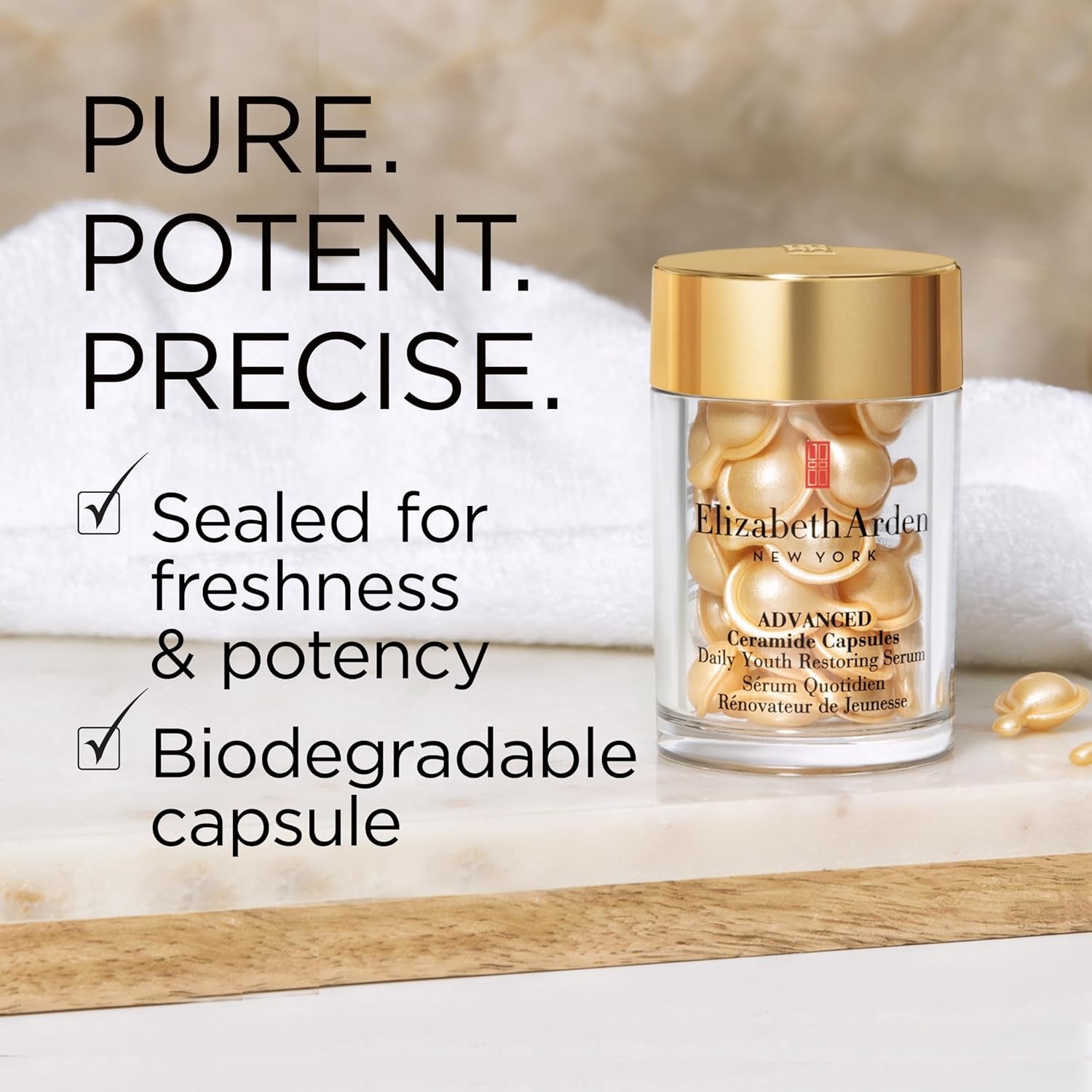 Advanced Ceramide Face Serum Capsules, Anti-Aging Skincare, Fragrance-Free Hydrating Formula for Radiant, Firm Skin, Nourishing and Strengthening