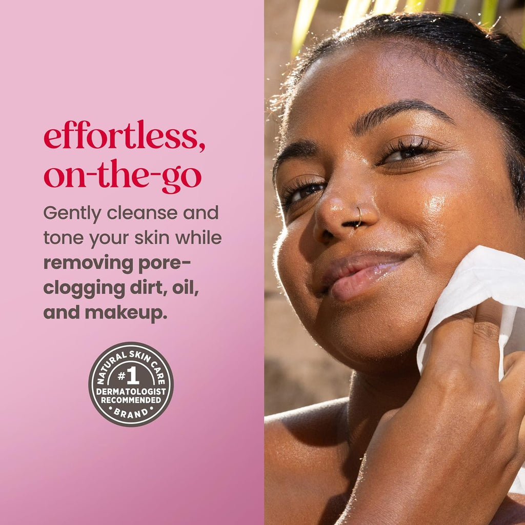 Burt’S Bees Micellar Rose Water Facial Towelettes, 100% Plant Based Cloth; 99% Natural Origin; Remove Makeup, Cleanse, Hydrate; No Oily Residue; All Skin Types; 30 Ct, Pack of 3 (Pack May Vary)