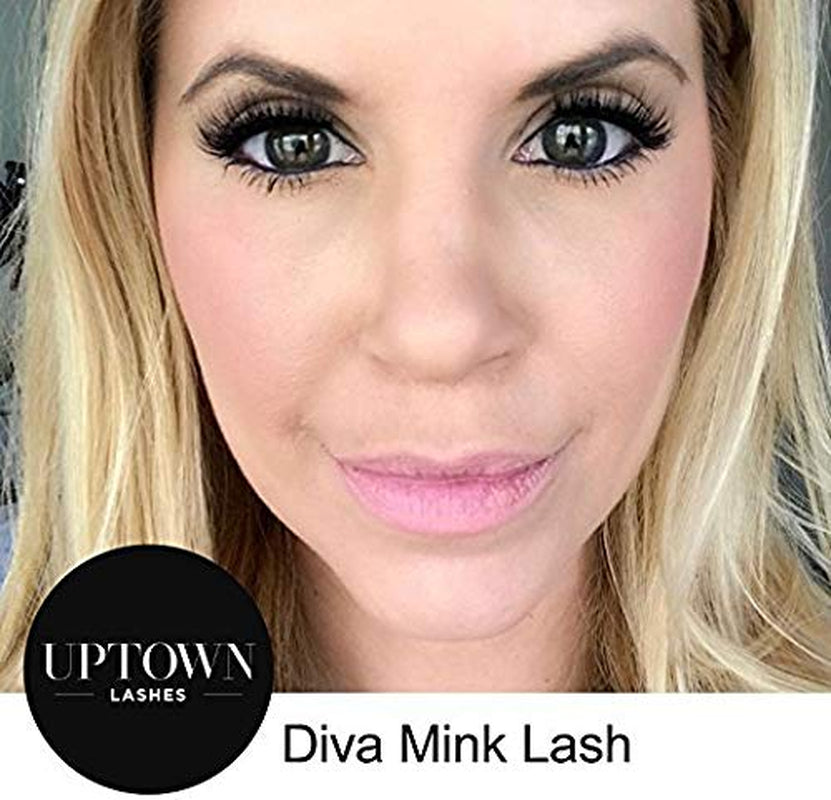 Faux Mink Magnetic Eyelashes Diva Lash, Single Lash for Use with Magnetic Eyeliner, 5 Magnet False Eyelashes Magnetic Lashes (Lashes + Magnetic Eyeliner)