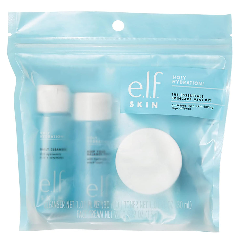Skin Holy Hydration! the Essentials Mini Kit, Cleanser, Toner & Moisturizer for Hydrated & Balanced Skin, Tsa-Friendly Sizes