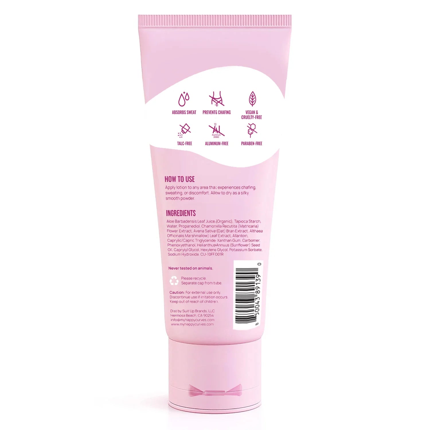 Happy Curves Comfort Cream - Aluminum-Free Whole Body Deodorant for Women, Tropical Oasis (3-Pack, 2.25 Oz Each)