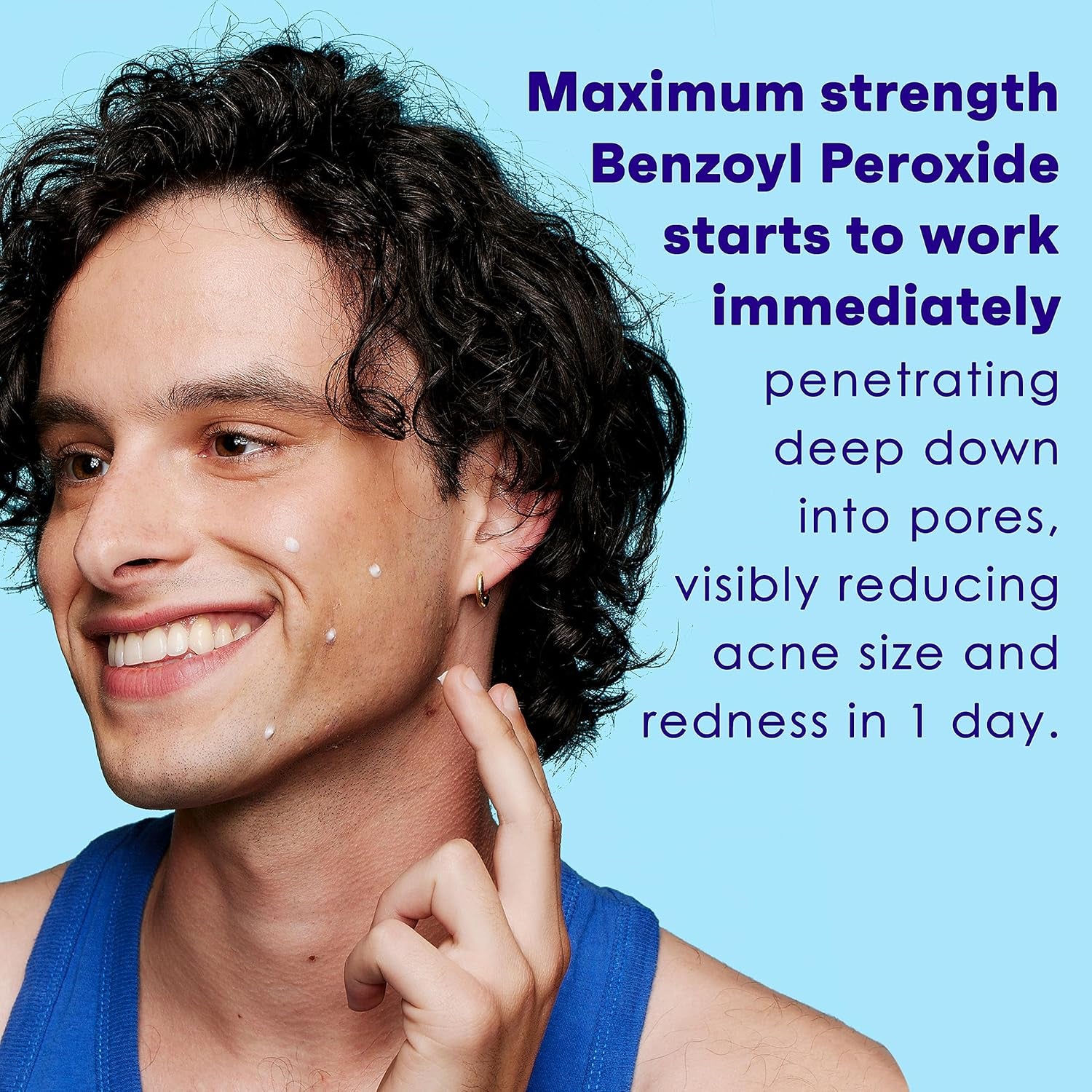 Persa-Gel 10 Oil-Free Acne Spot Treatment with Maximum Strength 10% Benzoyl Peroxide, Topical Pimple Cream Visibly Reduces Acne in One Day, Fragrance-Free, 1 Fl. Oz