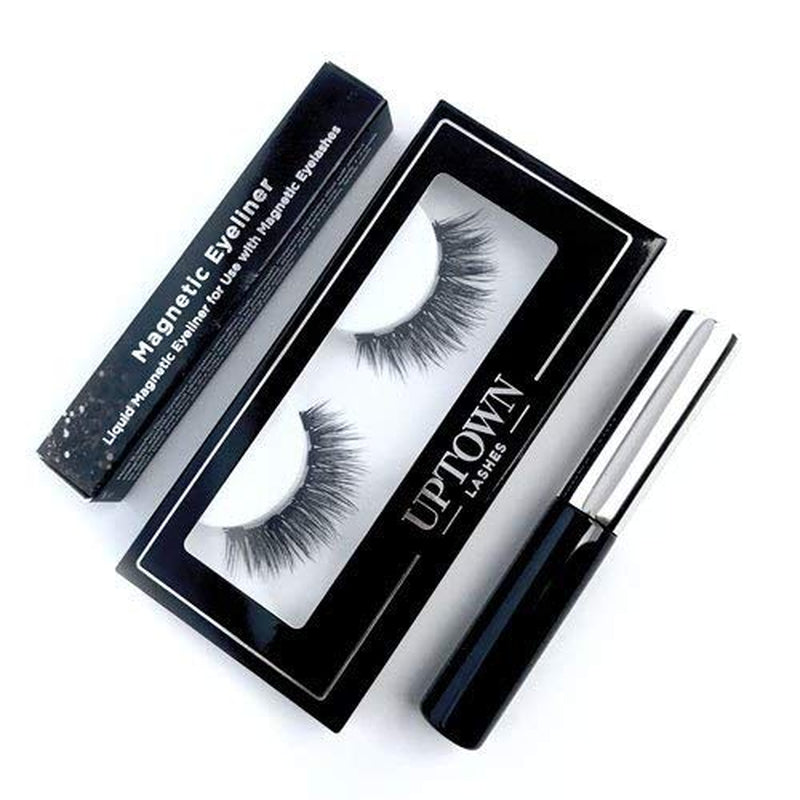 Faux Mink Magnetic Eyelashes Diva Lash, Single Lash for Use with Magnetic Eyeliner, 5 Magnet False Eyelashes Magnetic Lashes (Lashes + Magnetic Eyeliner)