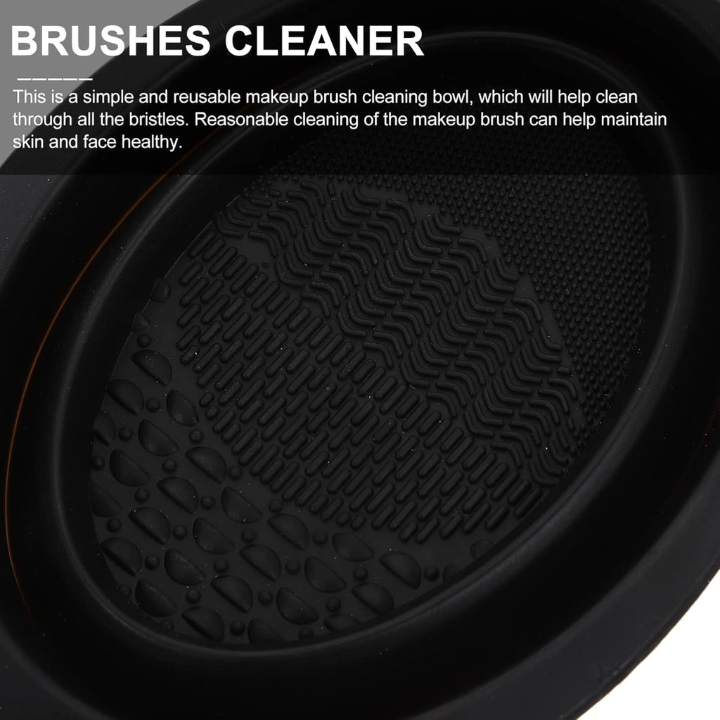 Silicone Makeup Brush Cleaning Pad and Bowl 5.78X4.33 Inch Handheld Beauty Tool Cleaner for Eyeshadow Brow Brushes and Makeup Accessories