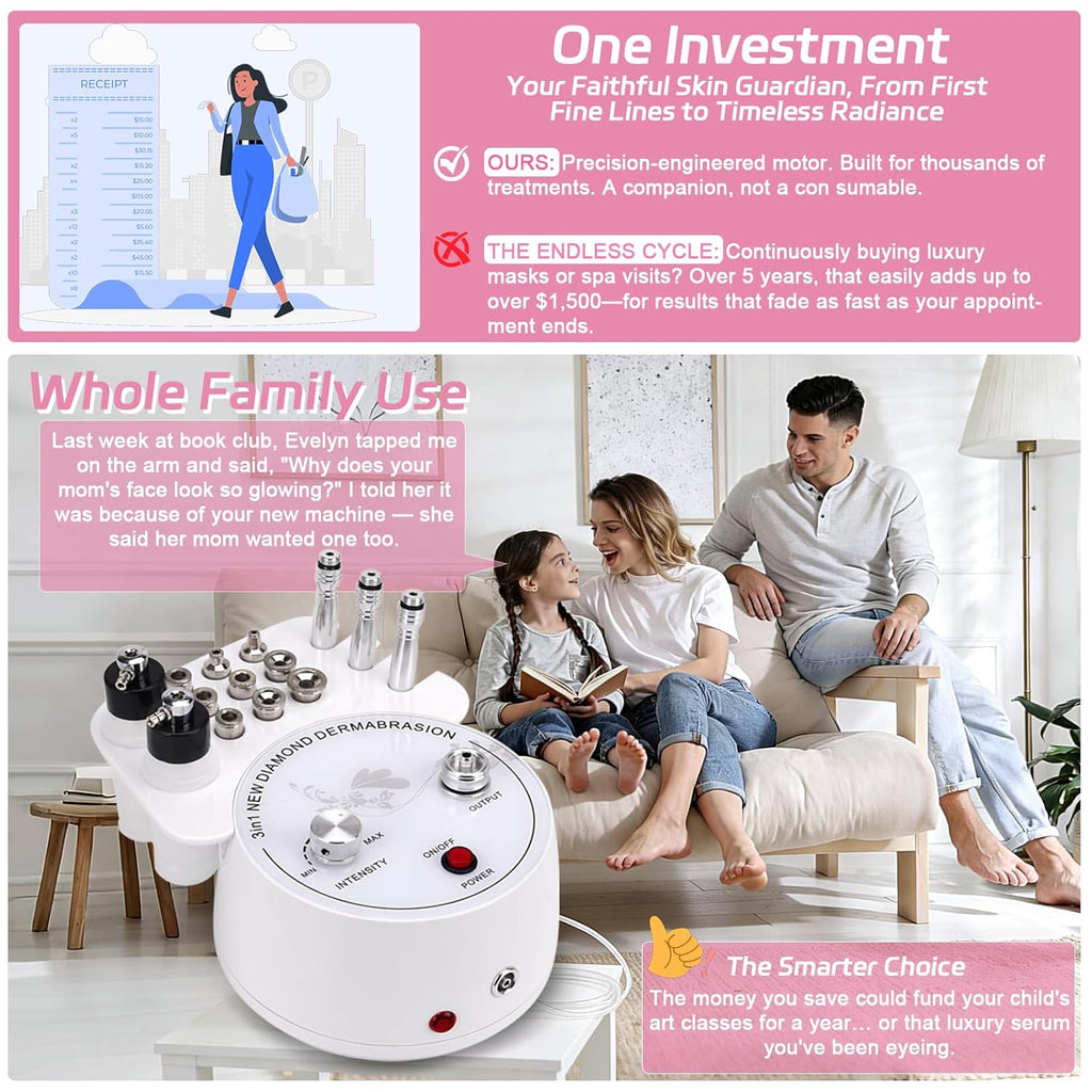 【3 in 1 】Microdermabrasion Machine,  Professional Diamond Dermabrasion Facial Devices at Home