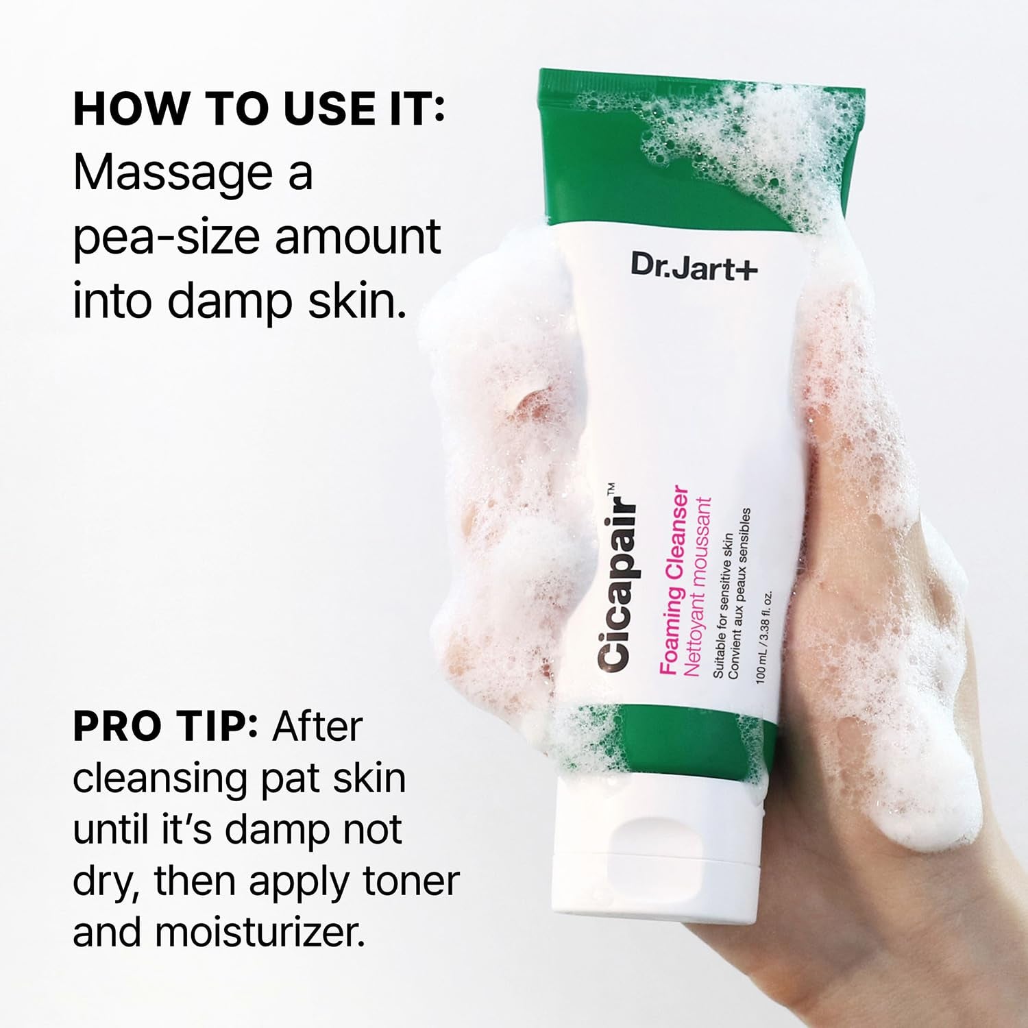 Cicapair™ Foaming Face Wash Cleanser with Centella Asiatica | Korean Skin Care, 3.38 Fl Oz