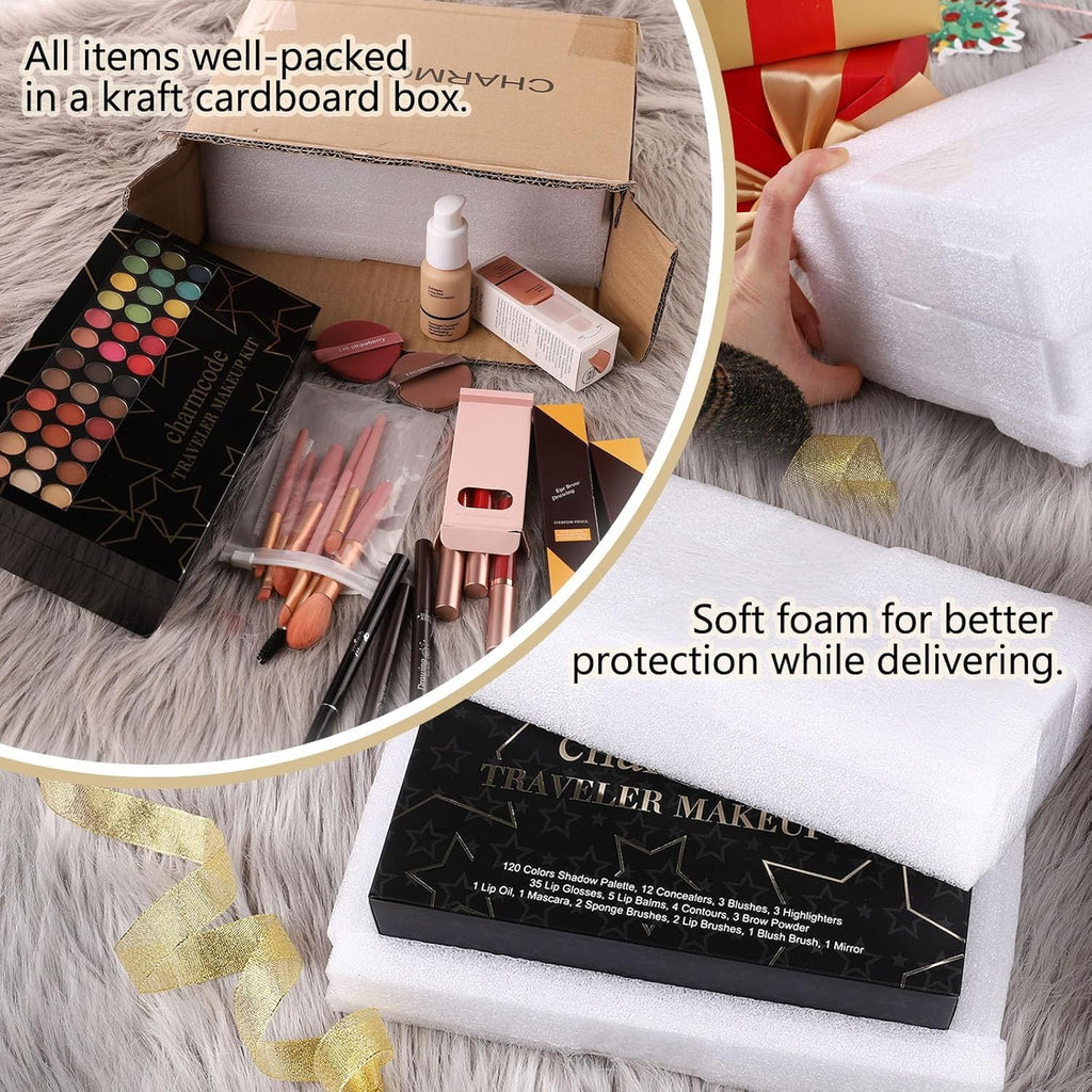 Professional Big Makeup Kit for Teens Girls & Women Full Kit, Beauty Case with Beginner Cosmetics Sets, All-In-One Make up Gift Box with Lipgloss, Eyeshadow,Blush,Highlight,Brow&Liner Pens,Brush,Etc
