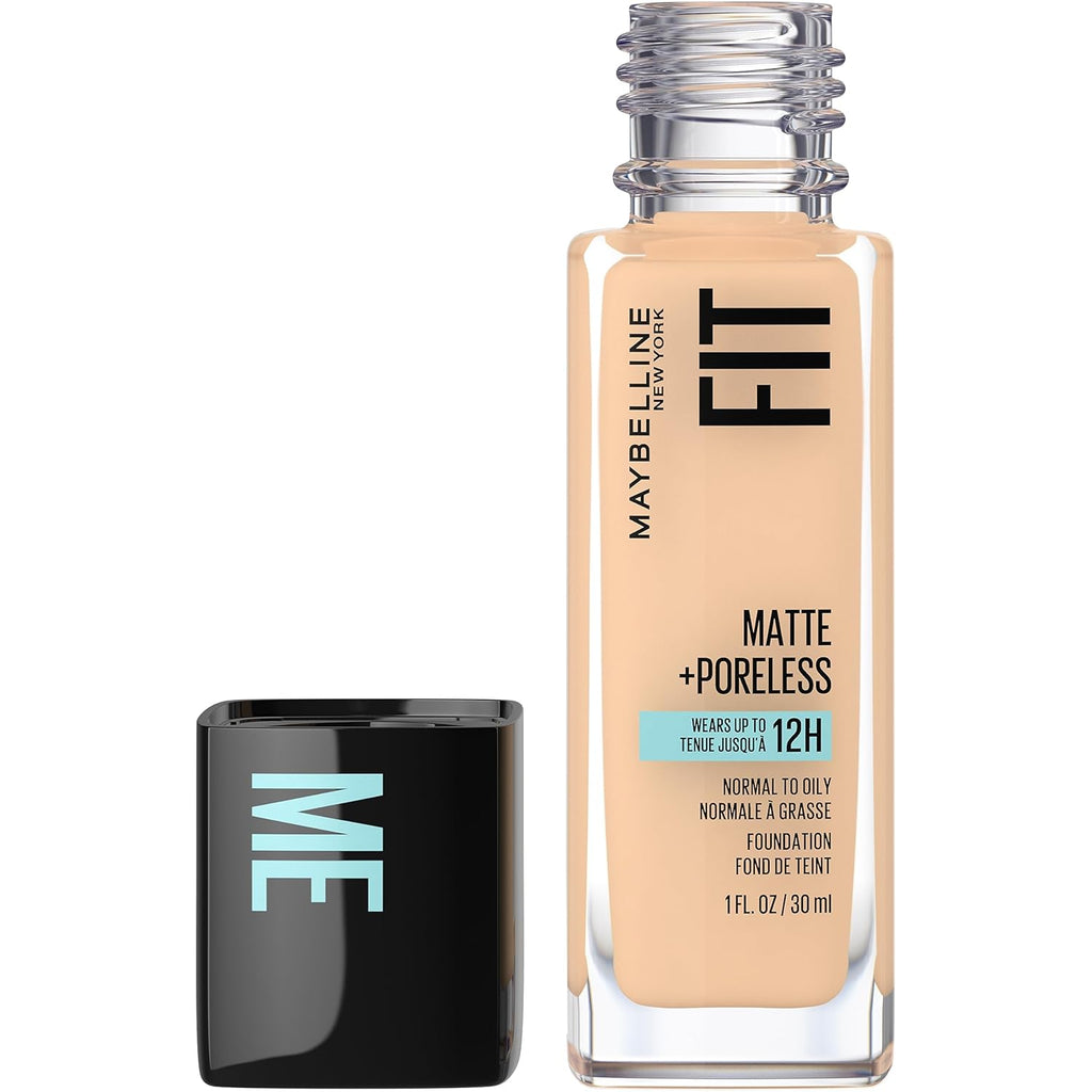 Fit Me Matte + Poreless Liquid Oil-Free Foundation Makeup & Fit Me Matte + Poreless Pressed Face Powder Makeup & Setting Powder, Classic Ivory, 1 Count