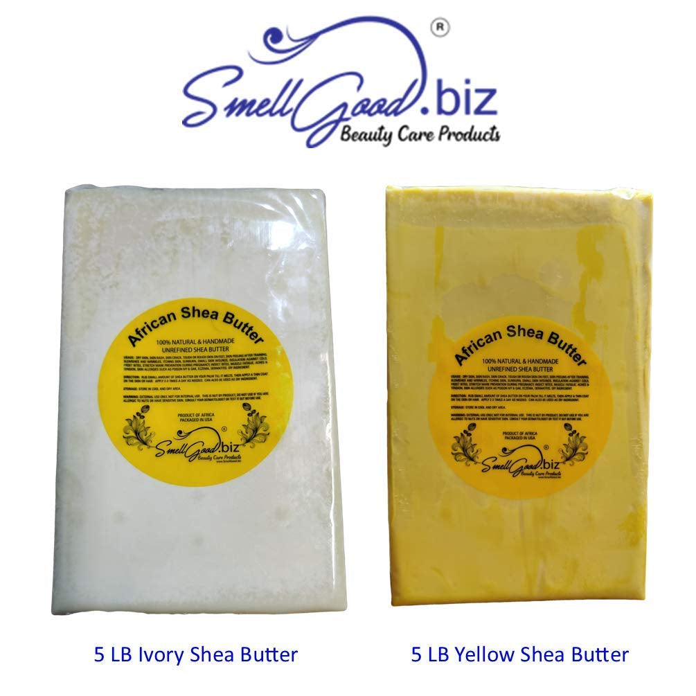Raw Unrefined Ivory Shea Butter TOP Grade from Ghana 5 Lbs- SOFT