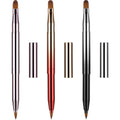 3 Pack Retractable Lip Brush for Lipstick with Cap Dual-Ended Liner Foundation Makeup Brush Sets Travel Applicators(Gradient Black, Gradient Red, Bright Pink)
