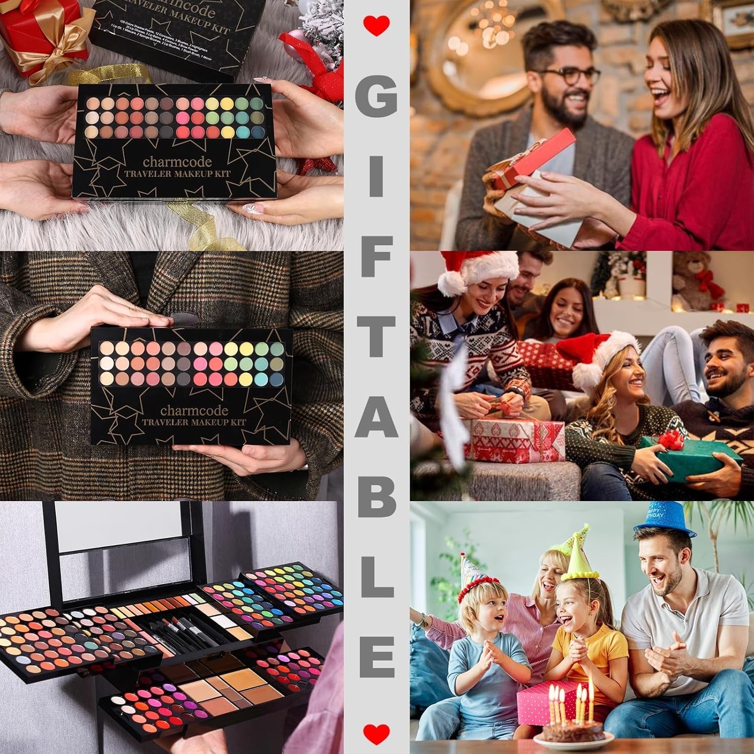 Professional Big Makeup Kit for Teens Girls & Women Full Kit, Beauty Case with Beginner Cosmetics Sets, All-In-One Make up Gift Box with Lipgloss, Eyeshadow,Blush,Highlight,Brow&Liner Pens,Brush,Etc