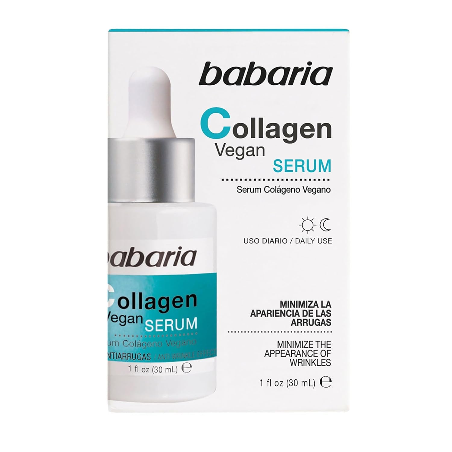Collagen Vegan Serum - Face Serum Made from Wild Plants - Skin Care for Skin Elasticity and Firmness - Anti-Aging Serum for Face - 1 Oz