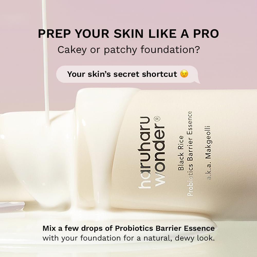 Wonder Black Rice Probiotics Barrier Essence, Skin Flooding & Layering, Strengthens Skin Barrier, Moisturizes, Glowy Radiant Skin, Ceramide & Panthenol, 4.05 Fl.Oz