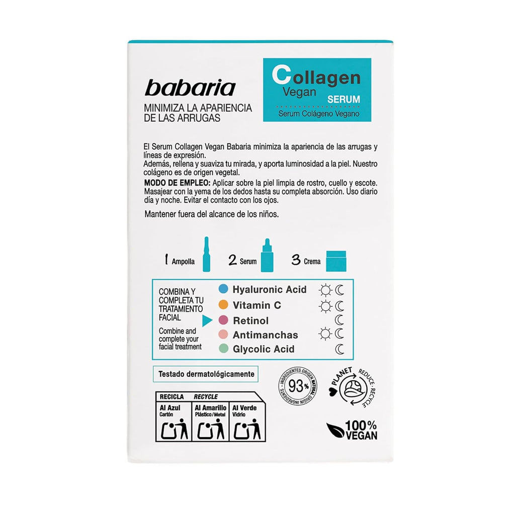 Collagen Vegan Serum - Face Serum Made from Wild Plants - Skin Care for Skin Elasticity and Firmness - Anti-Aging Serum for Face - 1 Oz